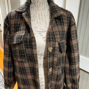 ZSupply Fleece /Plaid Tucker Shacket